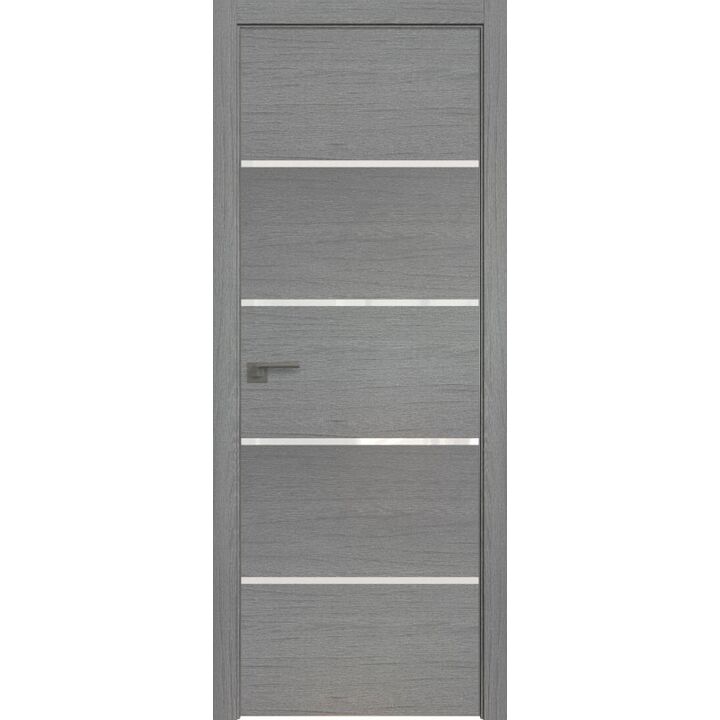 Дверь 20ZN Грувд серый, кромка алюминиевая матовая с 4х сторон