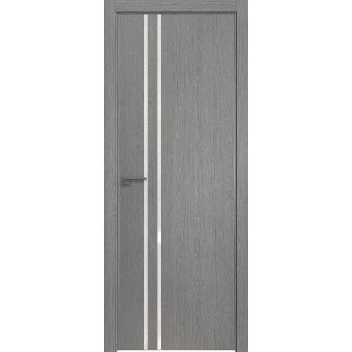 Дверь 35ZN Грувд серый, кромка алюминиевая матовая с 4х сторон