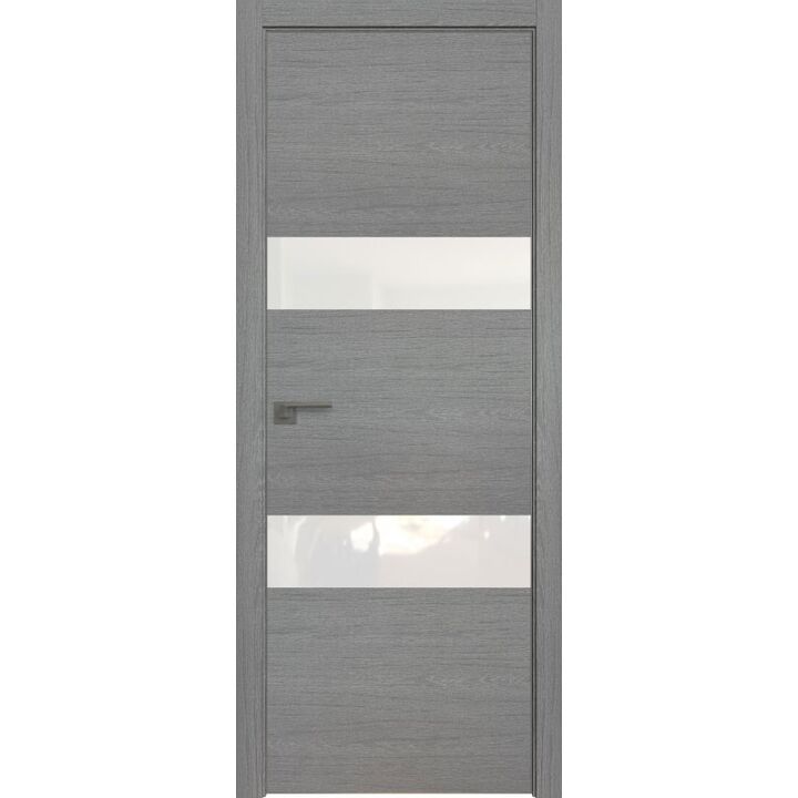 Дверь 34ZN Грувд серый, кромка алюминиевая матовая с 4х сторон