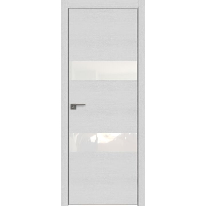 Дверь 34ZN Монблан, стекло белый лак, кромка матовая с 4х сторон