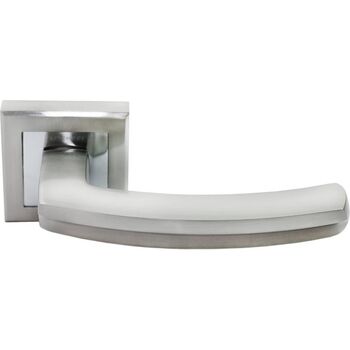 Ручка дверная Rucetti (RAP 11-S SN/CP) цвет - белый никель/полированный хром