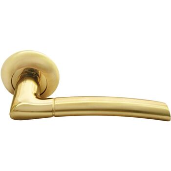 Ручка дверная Rucetti (RAP 6 SG/GP) цвет - матовое золото/золото