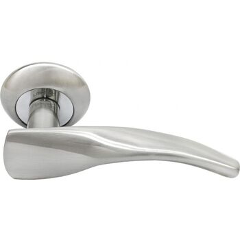 Ручка дверная Rucetti (RAP 8 SN/CP) цвет - белый никель/полированный хром