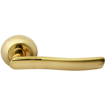 Ручка дверная Rucetti (RAP 3 SG/GP) цвет - матовое золото/золото