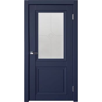 Межкомнатная дверь Деканто 1 (Синий бархат) остекленная
