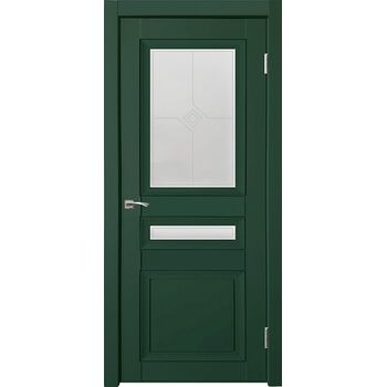 Межкомнатная дверь Деканто 4 (Зеленый бархат) остекленная