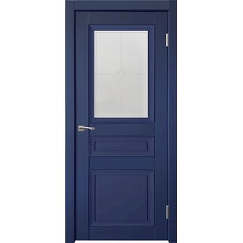 Межкомнатная дверь Деканто 4 (Синий бархат) остекленная