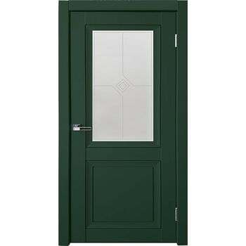 Межкомнатная дверь Деканто 1 (Зеленый бархат) остекленная