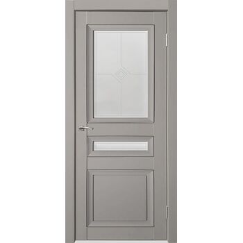Межкомнатная дверь Деканто 4 (Серый бархат) остекленная