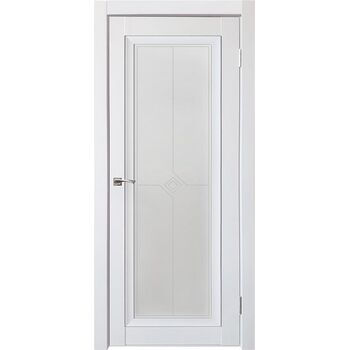 Межкомнатная дверь Деканто 2 (Белый бархат) остекленная