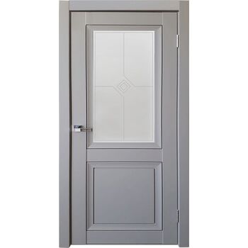 Межкомнатная дверь Деканто 1 (Серый бархат) остекленная