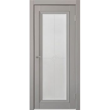 Межкомнатная дверь Деканто 2 (Серый бархат с черной вставкой) стекло светлое сатинато калёное