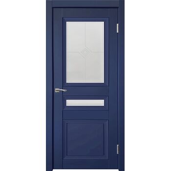 Межкомнатная дверь Деканто 3 (Синий бархат) остекленная