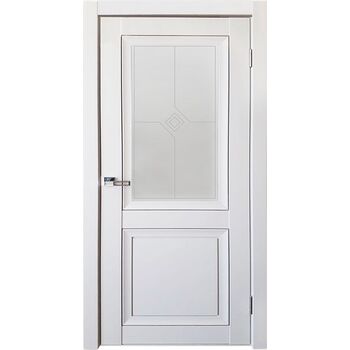 Межкомнатная дверь Деканто 1 (Белый бархат) остекленная