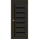 Межкомнатная дверь Uberture Модерн 10102 (каштан) стекло черное 600х2000