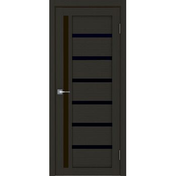 Межкомнатная дверь Модерн 10102 (каштан) стекло черное