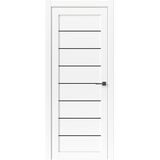 Межкомнатная дверь Uberture Модерн 10005 (белый) стекло черная Lacobel 900х2000