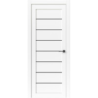 Межкомнатная дверь Uberture Модерн 10005 (белый) стекло черная Lacobel