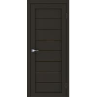 Межкомнатная дверь Модерн 10005 (каштан) стекло черное