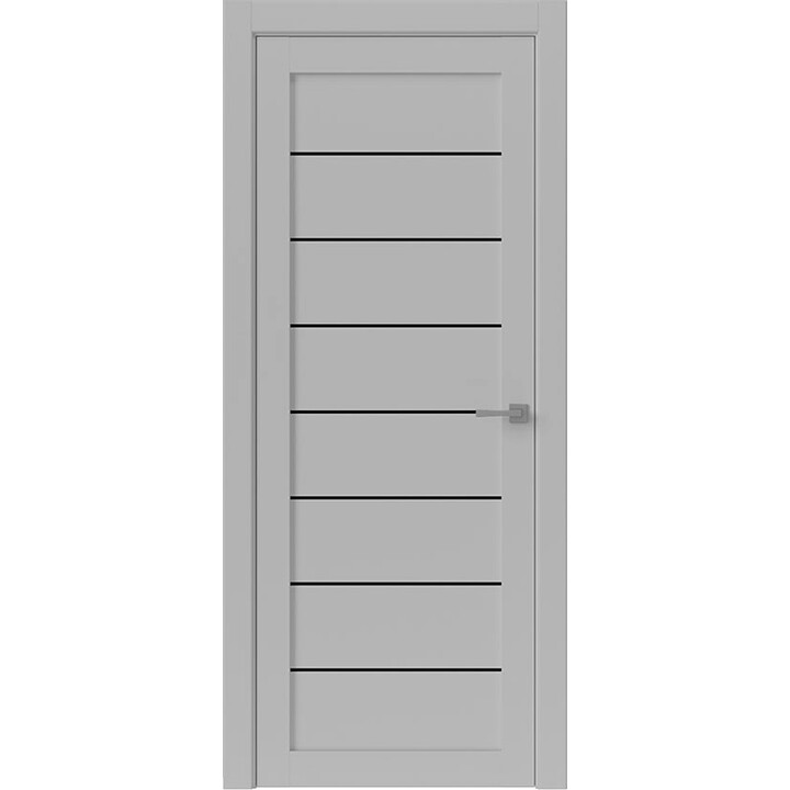 Межкомнатная дверь Uberture Модерн 10005 (лофт светлый) стекло черная Lacobel 600х2000