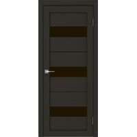 Межкомнатная дверь Модерн 10004 (каштан) стекло черное