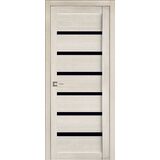 Межкомнатная дверь Uberture Модерн 10100 (лиственница светлая) стекло черное 800х2000