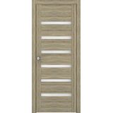 Межкомнатная дверь Uberture Модерн 10100 (дуб европейский) стекло белое 600х2000