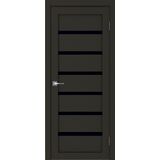 Межкомнатная дверь Uberture Модерн 10100 (каштан) стекло черное 800х2000