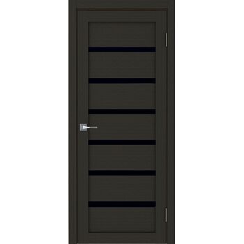 Межкомнатная дверь Модерн 10100 (каштан) стекло черное