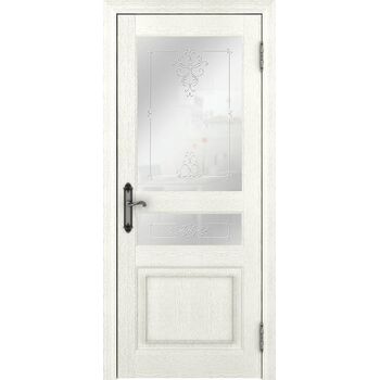 Межкомнатная дверь Palermo 400012 (Ясень перламутр) остекленная