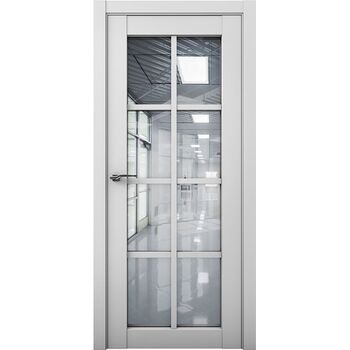 Межкомнатная дверь Парма 1222 (манхэттен) остекленная прозрачное зеркало