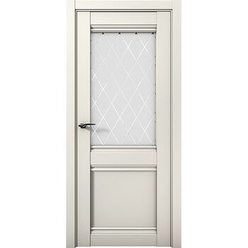 Межкомнатная дверь Парма 1212 (магнолия) остекленная