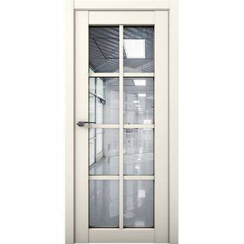 Межкомнатная дверь Парма 1222 (магнолия) остекленная прозрачное зеркало