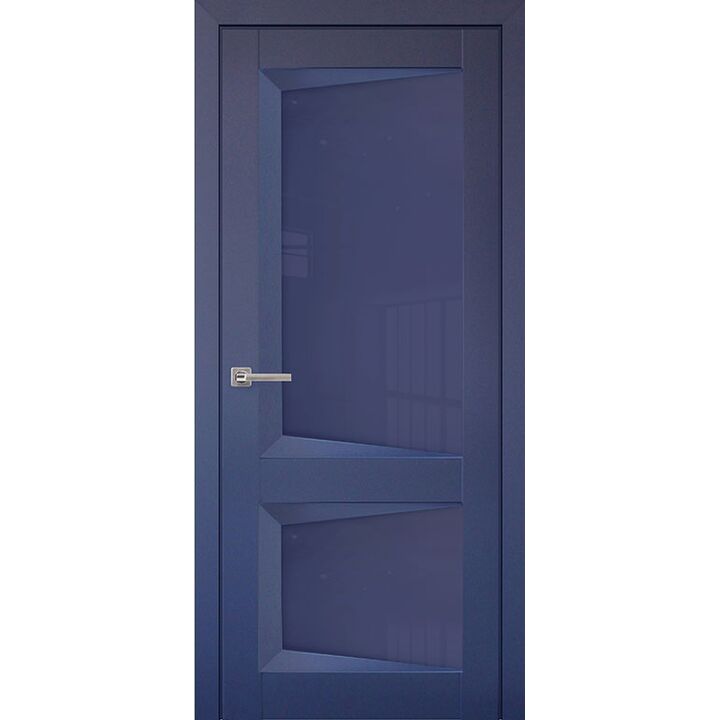 Межкомнатная дверь Перфекто 102 (Синий бархат) остекленная