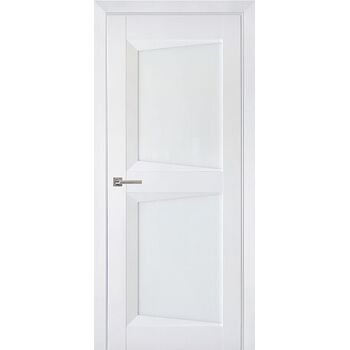 Межкомнатная дверь Перфекто 104 (Белый бархат) остекленная