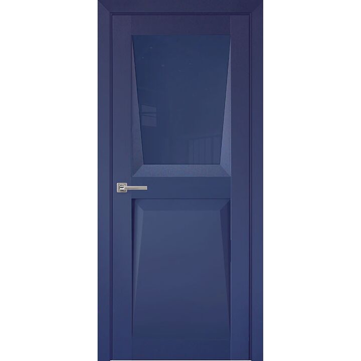 Межкомнатная дверь Перфекто 107 (Синий бархат) остекленная
