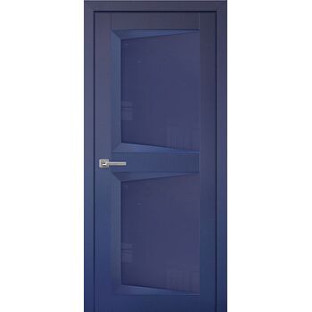 Межкомнатная дверь Перфекто 104 (Синий бархат) остекленная