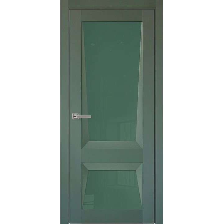 Межкомнатная дверь Перфекто 101 (Зеленый бархат) остекленная