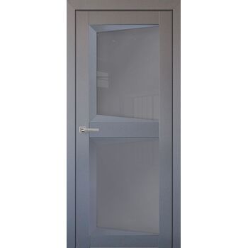 Межкомнатная дверь Перфекто 104 (Серый бархат) остекленная