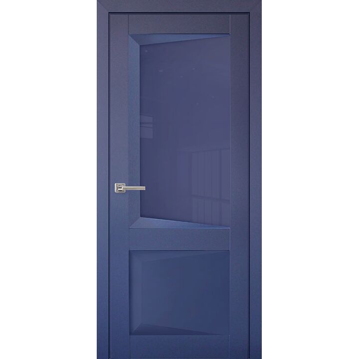 Межкомнатная дверь Перфекто 108 (Синий бархат) остекленная