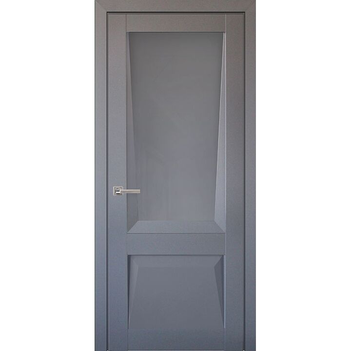 Межкомнатная дверь Перфекто 106 (Серый бархат) остекленная