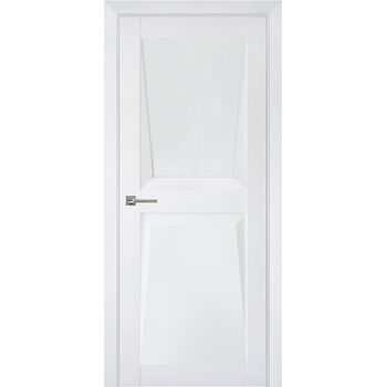 Межкомнатная дверь Перфекто 107 (Белый бархат) остекленная
