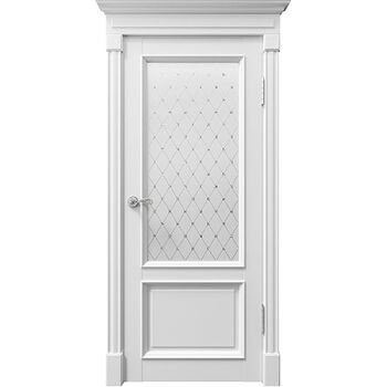 Межкомнатная дверь Rimini 80002 (Белый Серена) остекленная