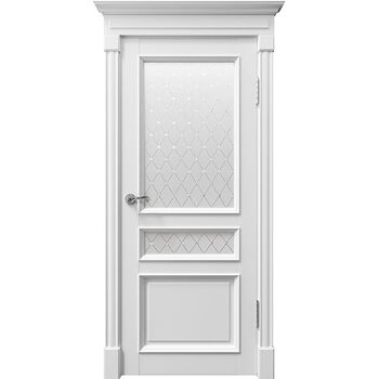 Межкомнатная дверь Rimini 80003 (Белый Серена) остекленная