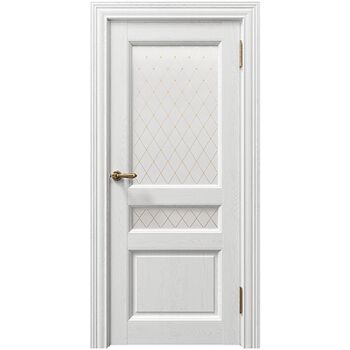 Межкомнатная дверь Sorrento 80014 (Кремовый Soft touch) остекленная золото