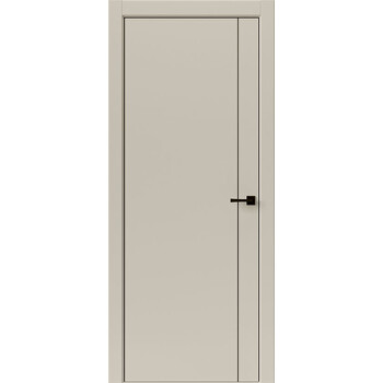 Межкомнатная дверь Uberture Тамбурат Лайт Геометрия 4303 (лофт бежевый) кромка ABS черная черный молдинг