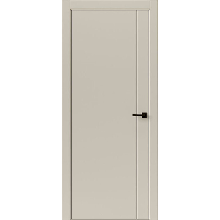 Межкомнатная дверь Uberture Тамбурат Лайт Геометрия 4303 (лофт бежевый) кромка ABS черная черный молдинг 600х2000