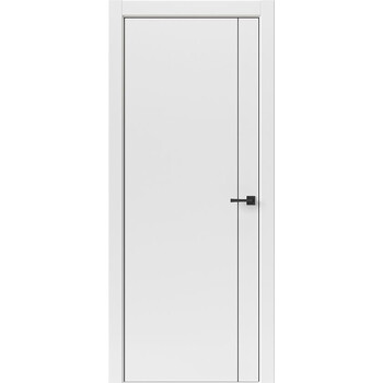 Межкомнатная дверь Uberture Тамбурат Лайт Геометрия 4303 (лофт белый) кромка ABS черная черный молдинг