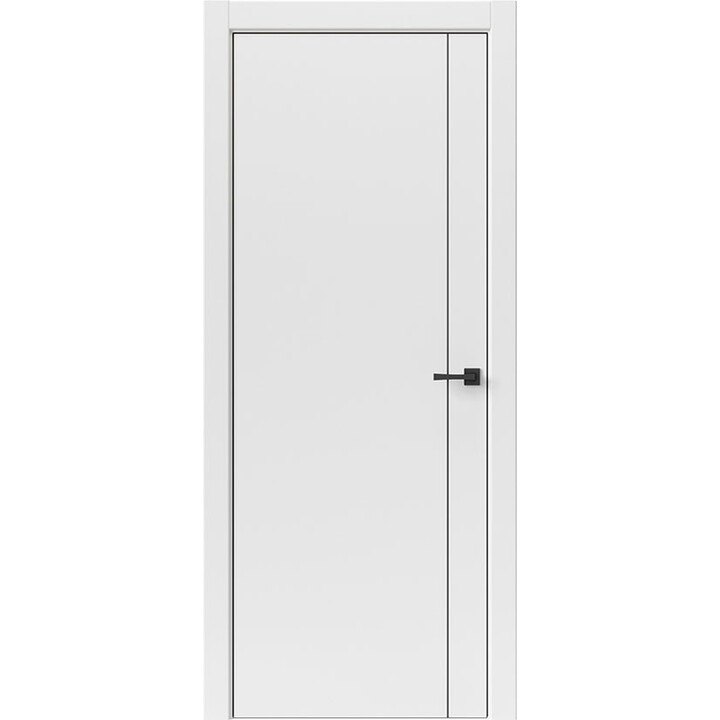 Межкомнатная дверь Uberture Тамбурат Лайт Геометрия 4303 (лофт белый) кромка ABS черная черный молдинг 900х2000