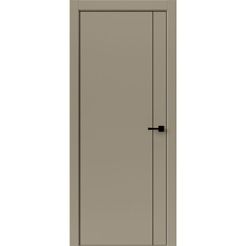 Межкомнатная дверь Uberture Тамбурат Лайт Геометрия 4303 (лофт мокко) кромка ABS черная черный молдинг